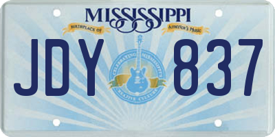 MS license plate JDY837