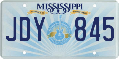 MS license plate JDY845