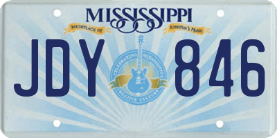 MS license plate JDY846