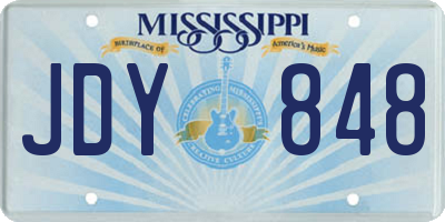 MS license plate JDY848