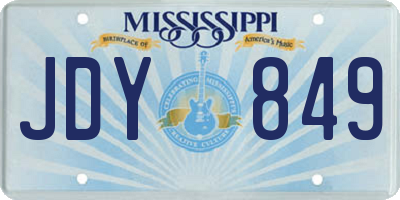 MS license plate JDY849
