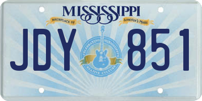 MS license plate JDY851