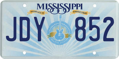 MS license plate JDY852