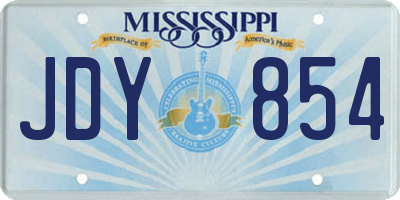 MS license plate JDY854