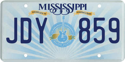 MS license plate JDY859