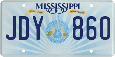 MS license plate JDY860