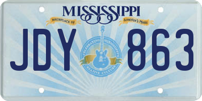 MS license plate JDY863