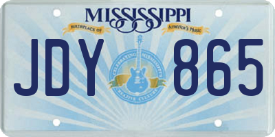 MS license plate JDY865