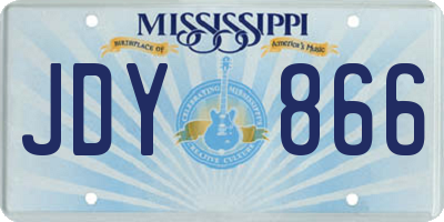 MS license plate JDY866