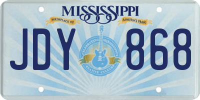 MS license plate JDY868