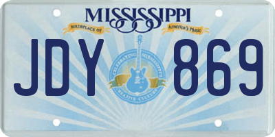 MS license plate JDY869