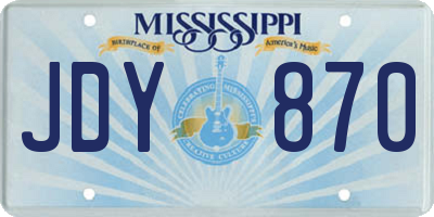 MS license plate JDY870
