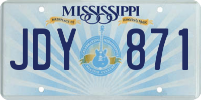 MS license plate JDY871