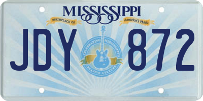 MS license plate JDY872