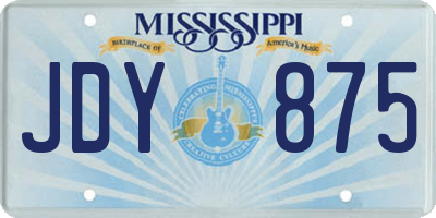 MS license plate JDY875