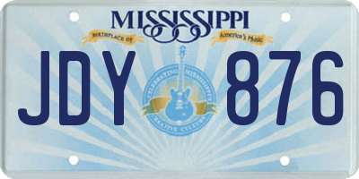 MS license plate JDY876