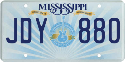 MS license plate JDY880