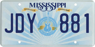 MS license plate JDY881
