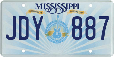 MS license plate JDY887