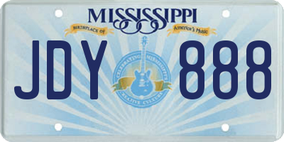 MS license plate JDY888