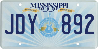 MS license plate JDY892