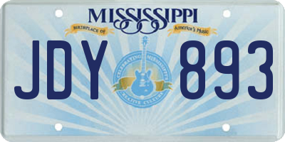 MS license plate JDY893