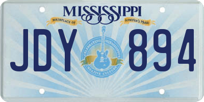 MS license plate JDY894