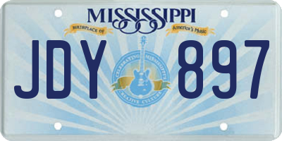 MS license plate JDY897