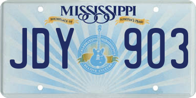MS license plate JDY903