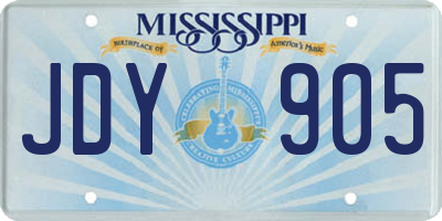 MS license plate JDY905