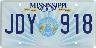 MS license plate JDY918