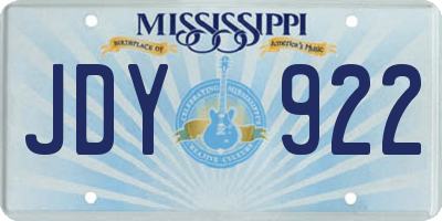 MS license plate JDY922