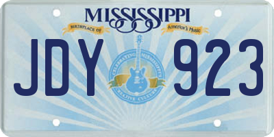 MS license plate JDY923