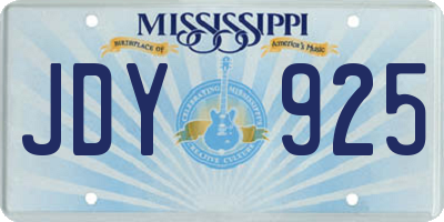 MS license plate JDY925