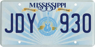 MS license plate JDY930