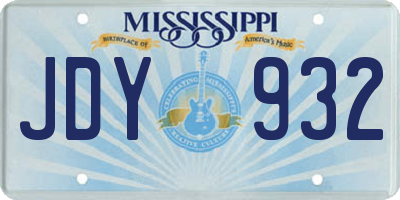 MS license plate JDY932