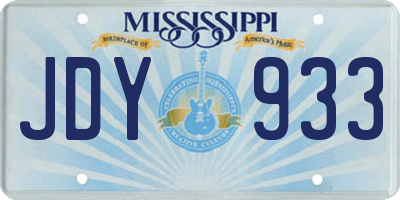 MS license plate JDY933