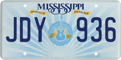 MS license plate JDY936