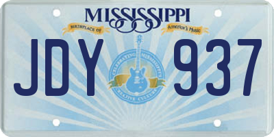 MS license plate JDY937