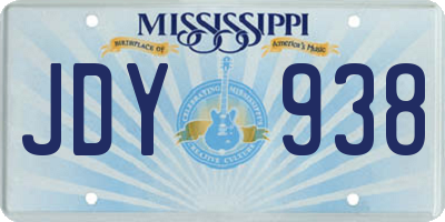 MS license plate JDY938