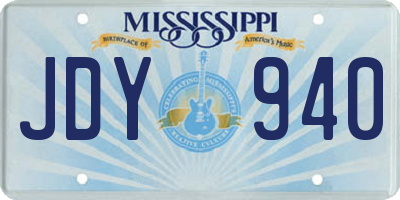 MS license plate JDY940