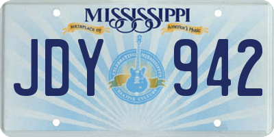 MS license plate JDY942