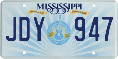 MS license plate JDY947