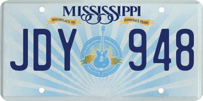 MS license plate JDY948