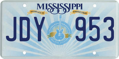 MS license plate JDY953
