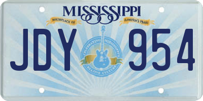 MS license plate JDY954