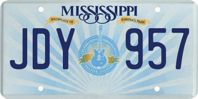 MS license plate JDY957