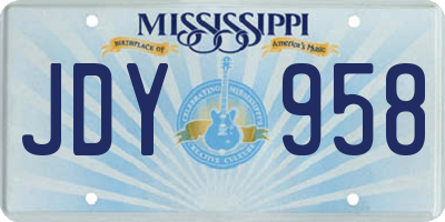 MS license plate JDY958