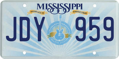 MS license plate JDY959