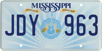MS license plate JDY963